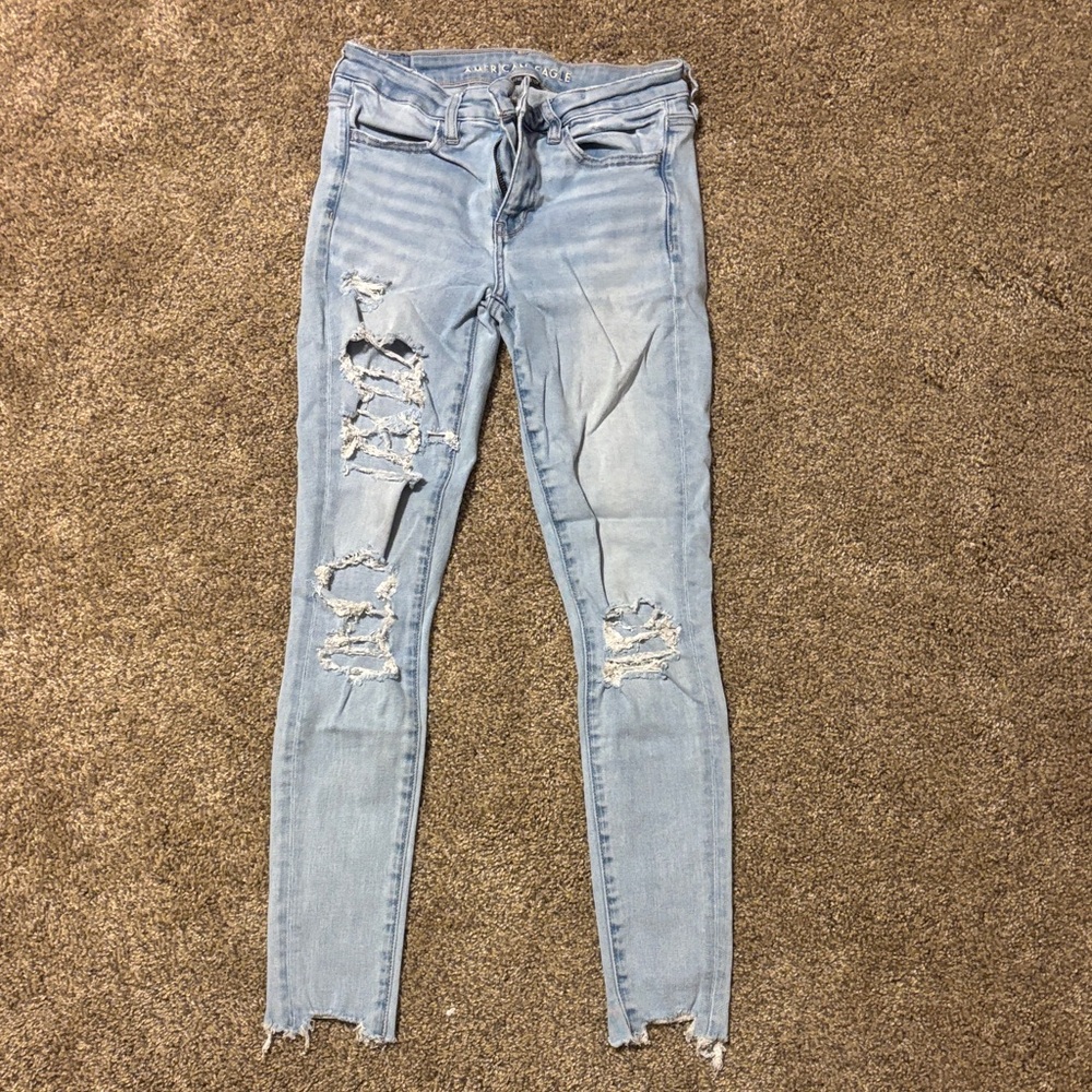 Hollister Light Blue Distressed Skinny Jeans